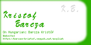 kristof barcza business card