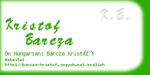 kristof barcza business card